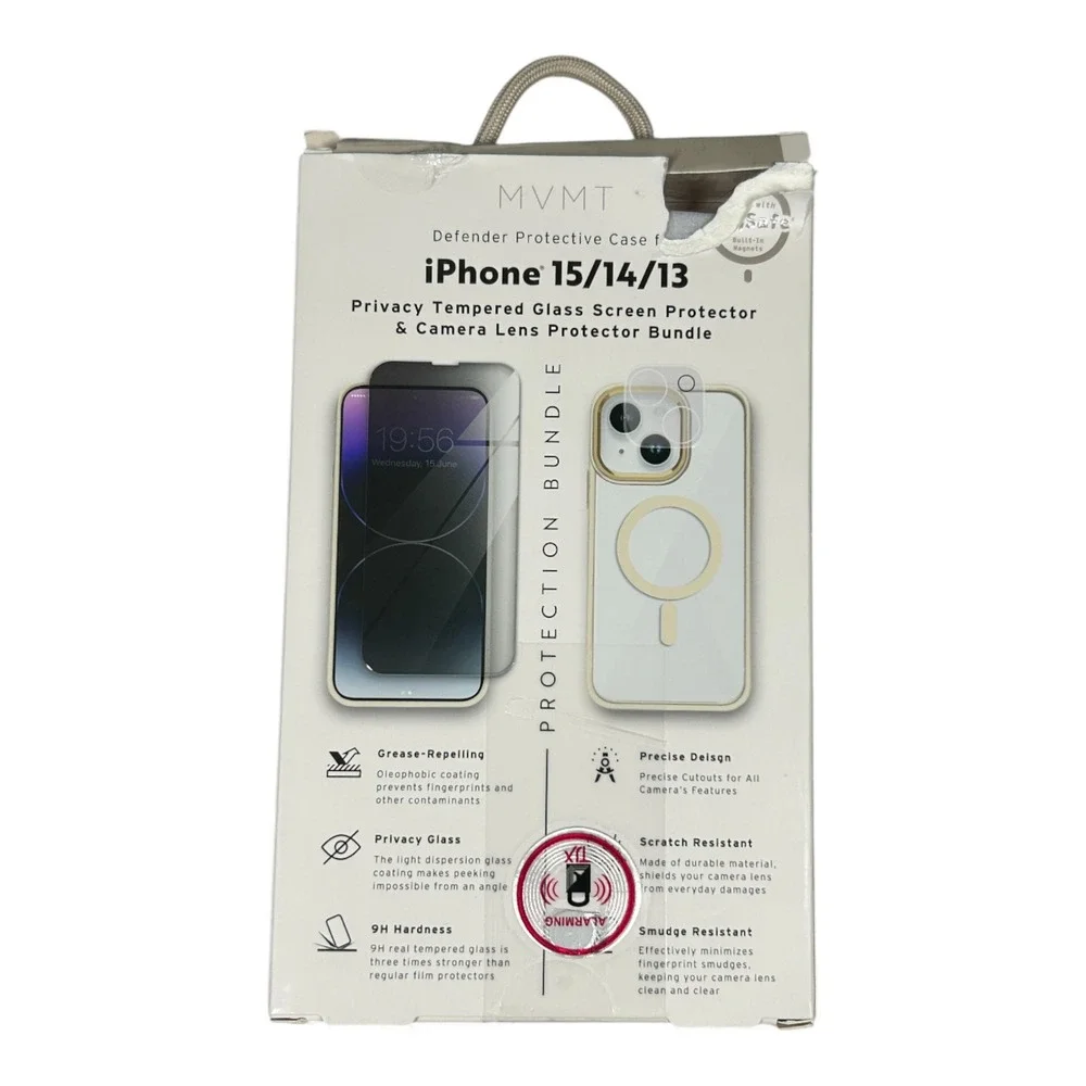 MVMT Bundle‎ for iPhone 15 14 13 Privacy Screen Lens Protector MagSafe Case